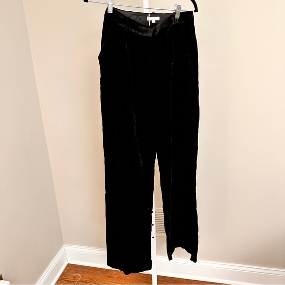 LBV Velvet BLACK  Wide Leg Pants SIZE 2 NWT - Picture 2 of 6